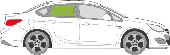 Afbeelding van Zijruit rechts Opel Astra sedan