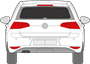 Afbeelding van Achterruit VW Golf 5-deurs DAB radio (DONKERE RUIT)