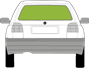 Afbeelding van Achterruit Volkswagen Golf 5-deurs (derde remlicht+3 gaten)