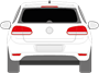 Afbeelding van Achterruit VW Golf 3-deurs DAB radio (DONKERE RUIT)