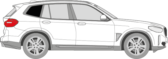 Afbeelding van Zijruit rechts BMW iX3 (DONKERE RUIT)