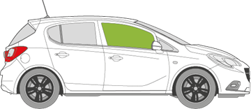 Afbeelding van Zijruit rechts Opel Corsa 5 deurs