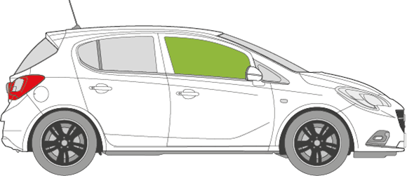 Afbeelding van Zijruit rechts Opel Corsa 5 deurs