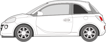 Afbeelding van Zijruit links Opel Adam (DONKERE RUIT)