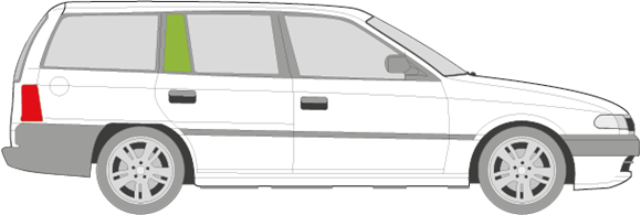 Afbeelding van Zijruit rechts Opel Astra break