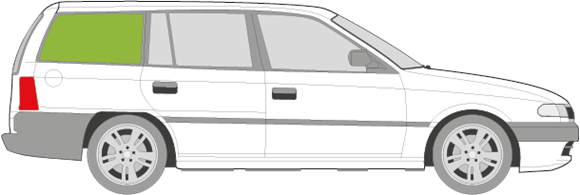 Afbeelding van Zijruit rechts Opel Astra break
