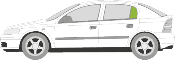 Afbeelding van Zijruit links Opel Astra sedan