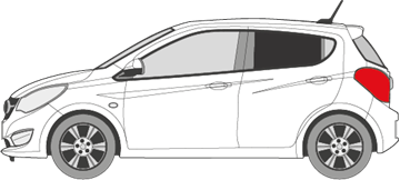 Afbeelding van Zijruit links Opel Karl (DONKERE RUIT)