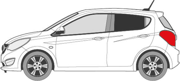 Afbeelding van Zijruit links Opel Karl (DONKERE RUIT)