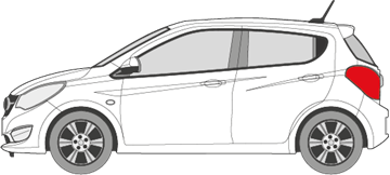 Afbeelding van Zijruit links Opel Karl (DONKERE RUIT)
