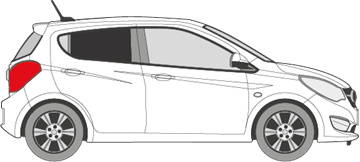 Afbeelding van Zijruit rechts Opel Karl (DONKERE RUIT)