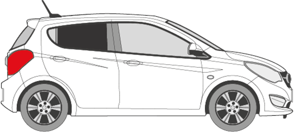 Afbeelding van Zijruit rechts Opel Karl (DONKERE RUIT)