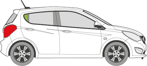 Afbeelding van Zijruit rechts Opel Karl 