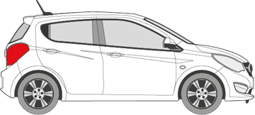 Afbeelding van Zijruit rechts Opel Karl (DONKERE RUIT)