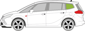 Afbeelding van Zijruit links Opel Zafira Tourer 