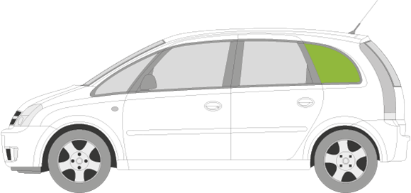 Afbeelding van Zijruit links Opel Meriva 