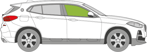 Afbeelding van Zijruit rechts BMW X2