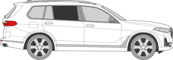 Afbeelding van Zijruit rechts BMW X7 (DONKERE RUIT)