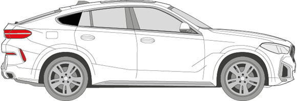 Afbeelding van Zijruit rechts BMW X6 (DONKERE RUIT)