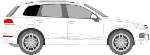 Afbeelding van Zijruit rechts Volkswagen Touareg (DONKERE RUIT)