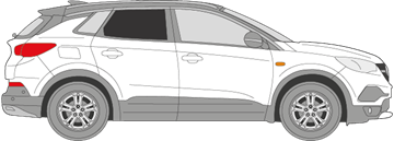 Afbeelding van Zijruit rechts Opel Grandland X (DONKERE RUIT)