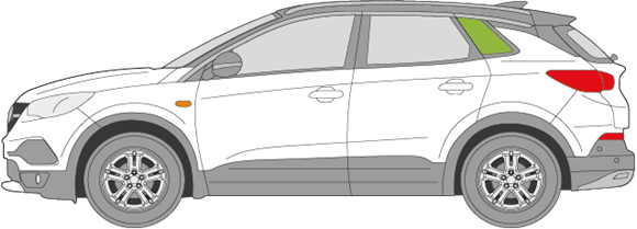Afbeelding van Zijruit links Opel Grandland X 