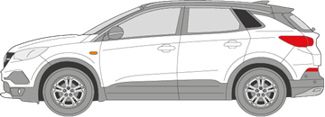 Afbeelding van Zijruit links Opel Grandland X (DONKERE RUIT)