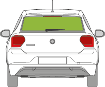 Afbeelding van Achterruit Volkswagen Polo 5 deurs