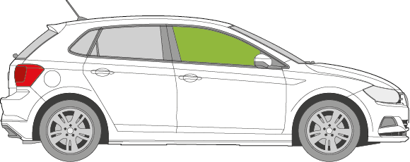 Afbeelding van Zijruit rechts Volkswagen Polo 5 deurs