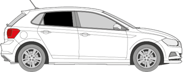 Afbeelding van Zijruit rechts Volkswagen Polo 5 deurs (DONKERE RUIT)
