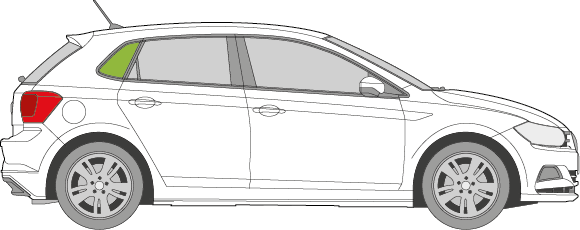 Afbeelding van Zijruit rechts Volkswagen Polo 5 deurs