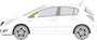 Afbeelding van Zijruit links Opel Corsa 3 deurs
